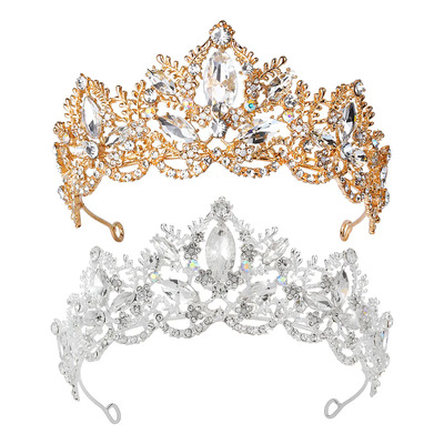 # Tiara Con 2 Coronas De Reina, Tiara Moderna Para Bodas, +