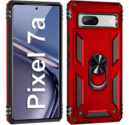 Funda Para Google Pixel 7a Con Anillo De Soporte - Rojo