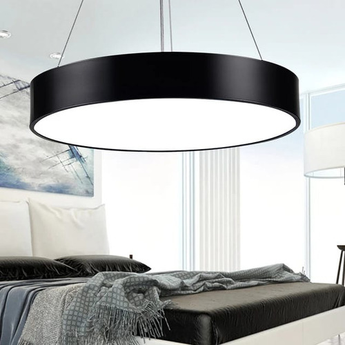 Colgante Led 40w Circular 60cm Negro/blanco. Cálido/ Neutro.