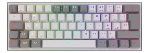 Teclado Mecánico Redragon 60% Fizz Pro K616rgb White/gray Bt