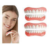 2×set De Prótesis Profesionales Silicona Brillante Dentes C