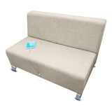 Sillon Para Sala De Espera Confiteria Smart 2 Cuerpos Con Usb Ecocuero/lino C/garantia Oficial