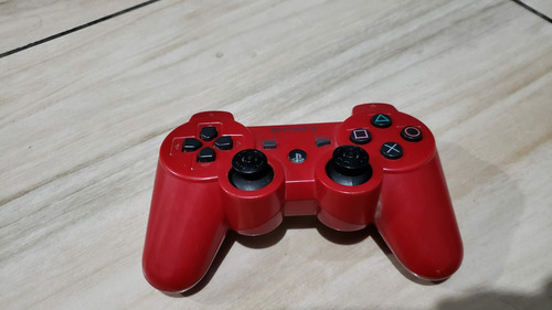 Controle Vermelho Original Playstation Ps3. Com Defeito Leia