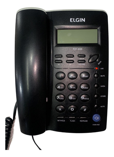 Telefone Elgin C/fio Ident. Chamadas/viva Voz Tcf 3000 Preto