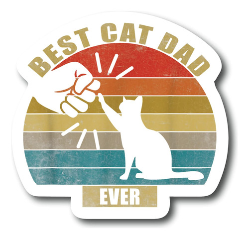 Best Cat Dad - Adhesivo Impermeable Para Auto, Camión, Motoc