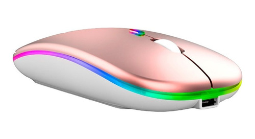 Mouse Sem Fio Bluetooth E Wireless Usb Recarregável Led Rgb