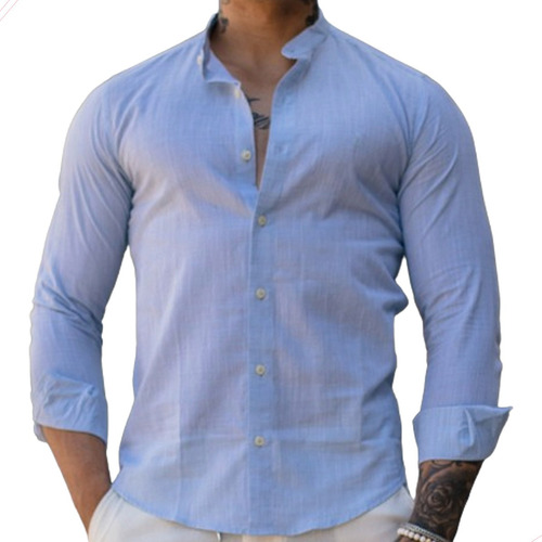 Camisa Masculina Linho Manga Longa - Envio Imediato