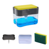 Kit Porta Dispenser Detergente Sabão Premium Com Esponja  
