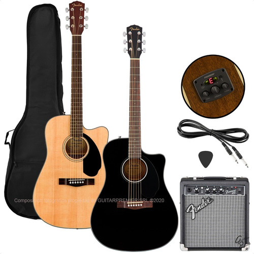 Pack Fender Guitarra Electroacustica Cd60sce + Amplificador