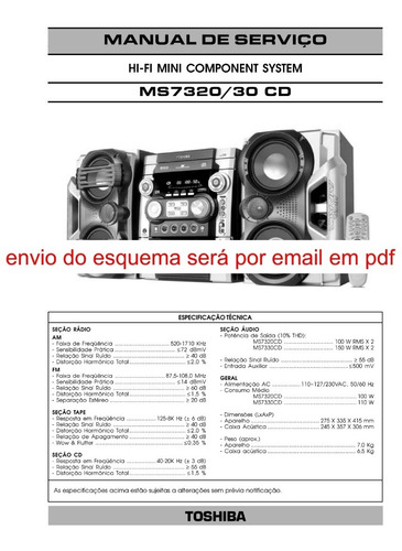 Esquema E Serv Som Toshiba Ms7330cd  Ms7330  Ms 7330  Em Pdf