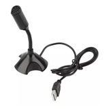 Mini Micrófono Stereo Escritorio Estudio Cable Usb  Negro