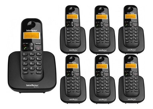 Kit Telefone Sem Fio Ts 3110 + 6 Ramais Ts 3111 Intelbras