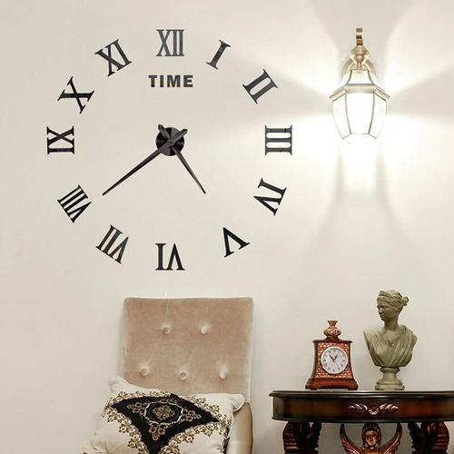 Reloj Gigante De Pared Modelo Romano Grandes Efecto 3d.