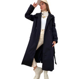 Trench Largo Tapado Impermeable Tendencia