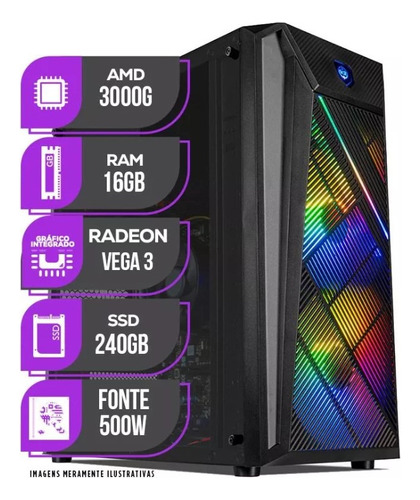 Pc Gamer Amd A8  8gb Ddr4 Ssd 240gb Placa De Video R7 Series