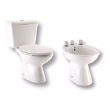 Inodoro Largo Con Asiento + Deposito + Bidet Capea Italiana