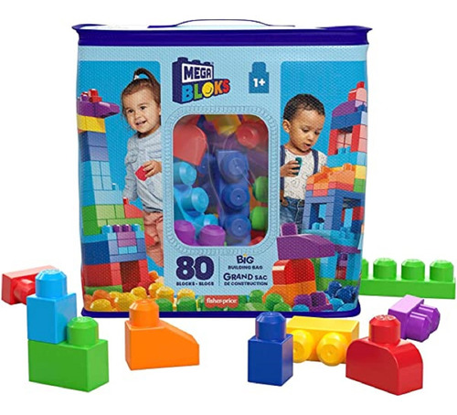 Mega Bloks Bloques Construccion Aprendizaje Gigantes 80 Pzs Color Azul Cantidad De Piezas 80