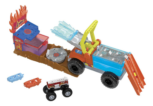 Hot Wheels Monster Trucks Pista Demolición Color Shifter Color Multicolor