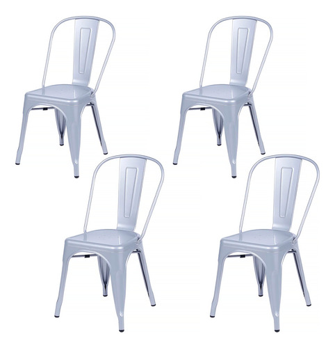 Kit 4x Cadeiras Tolix Iron Bestchair Design Industrial Cores