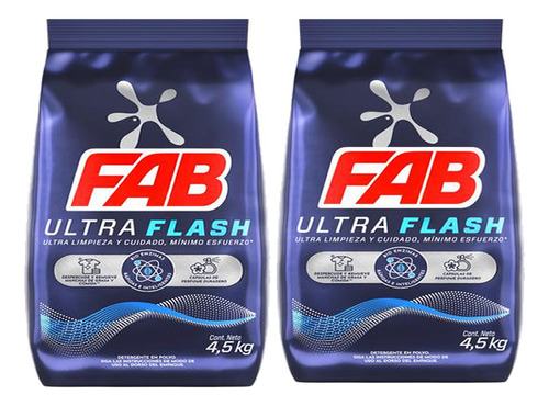 Detergente Fab Ultra Flash 9k - Kg a $11967