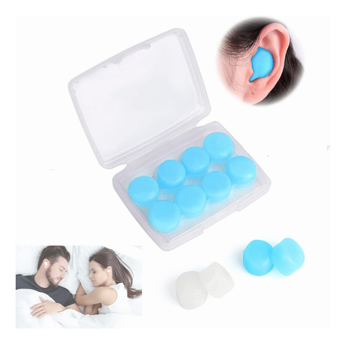 Tapones Para Oídos Reutilizables Silicona Para Dormir 8pcs