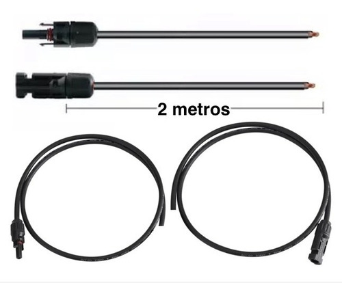 Extension Cable Solar Conector Mc4 (1par) 2metros (r Y N)