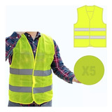 Kit X10 Chalecos Refrectario Amarillo Fluo Seguridad  