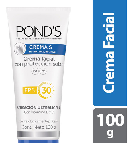 Crema Facial Ponds S Proteccion Solar Fps 30 X 100g