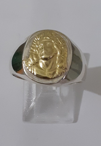 Anillo De Jesus Plata Y Oro