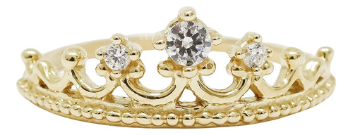 Amor Eterno - Anillo Corona Leslie / Oro Sólido 14k