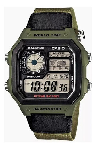 Reloj Casio Ae-1200whb Crono-alarma 100m Sumergible Local