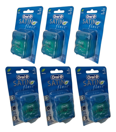 6 Hilos Satin Floss Sabor Menta Oral B Textura Satinada