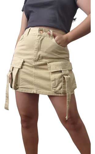 Pollera Cargo Beige Oscuro