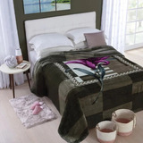 Cobertor Dyuri Jolitex Casal 1,80m X 2,20m Cor Oregon Verde Desenho Do Tecido Florido