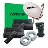 Kit Parabolica Intelbras 2 Recetor + Antena + 2 Cabo + Lnbf