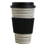 Mug Taza Vaso Térmico De Fibra De Bamboo Ecofriendly 400 Ml Rayas