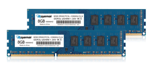 Memoria Ram Royamai De 16 Gb (2 X 8 Gb) Ddr3l-1600 Udimm