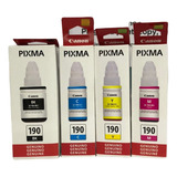 Pack Kit 4 Botella De Tinta Canon Gi-190 M, C , Y, Bk    