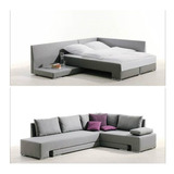 Sillon Esquinero Sofa Convertible En Cama De 1 Y 2 Plazas