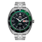 Relógio Orient Masculino Automático F49ss018 Aço F Verde