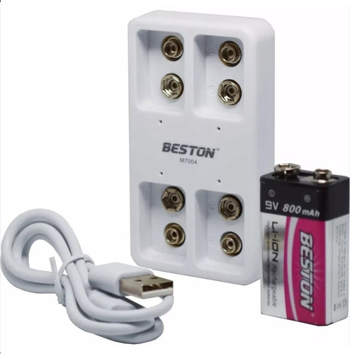 Cargador Beston Bst-m7004 + Bateria Pila 9v Cuadrada 800mah