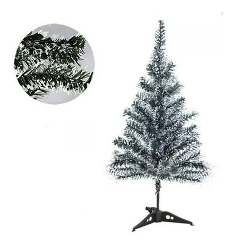 Árvore De Natal Pinheiro Pequena 60cm Verde/nevada Simples