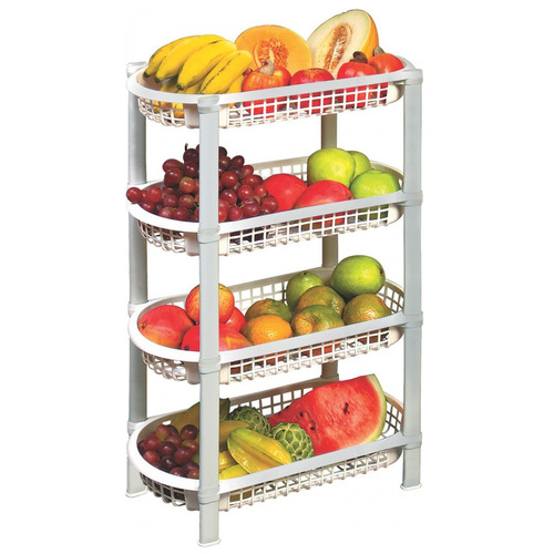 Estantería Frutero Organizador 4 Canastos Plástico 48x27x70