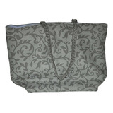 Bolso Playero Gris Con Diseño