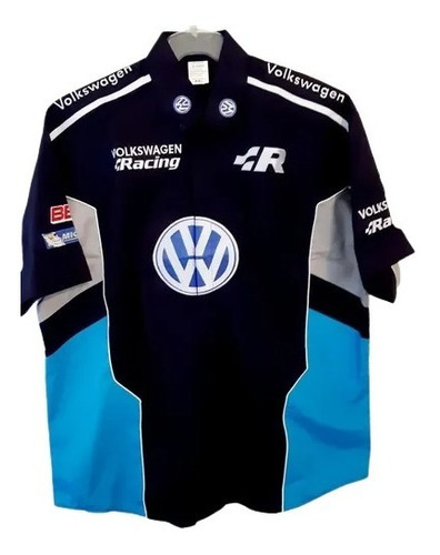 Playera Volkswagen Marino Combinada Hombre Autos Deportiva