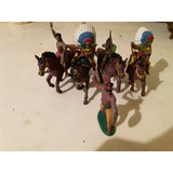 Soldaditos Indios Y Caballos De Los 80. Lote De 5.