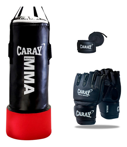 Saco De Boxeo Profesional Con Agarre+guantes Mma+vendascaray