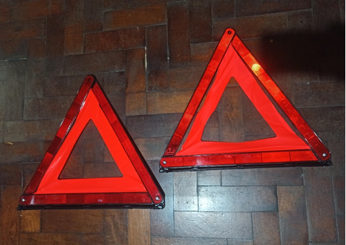 Balizas Reglamentarias Triangulo X2 Par Reflectiva Auto Vtv