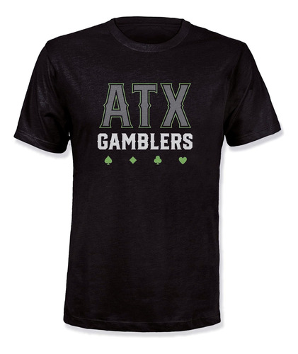 Austin Gamblers Atx Logo Con Polera De Trajes (negro, Medi