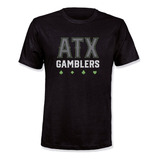 Austin Gamblers Atx Logo Con Polera De Trajes (negro, Medi